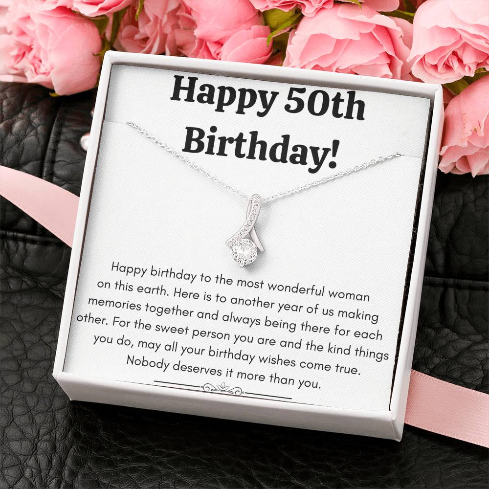 HAPPY 50TH BIRTHDAY SWEET PERSON ALLURING NECKLACE GIFT SET - ON CLOUD NINE GIFTS