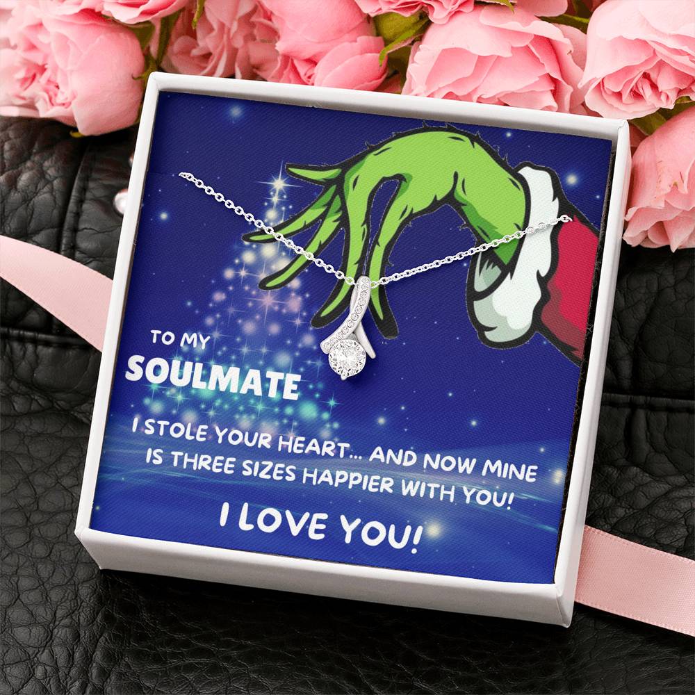 TO MY SOULMATE "THREE SIZES HAPPIER - TREE" ALLURING BEAUTY NECKLACE GIFT SET - ON CLOUD NINE GIFTS