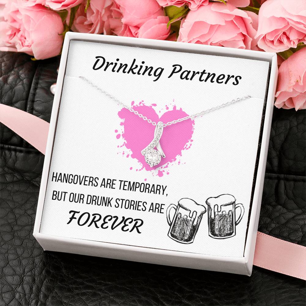 DRINKING PARTNERS ALLURING BEAUTY NECKLACE | MESSAGE CARD | GIFT BOX - ON CLOUD NINE GIFTS