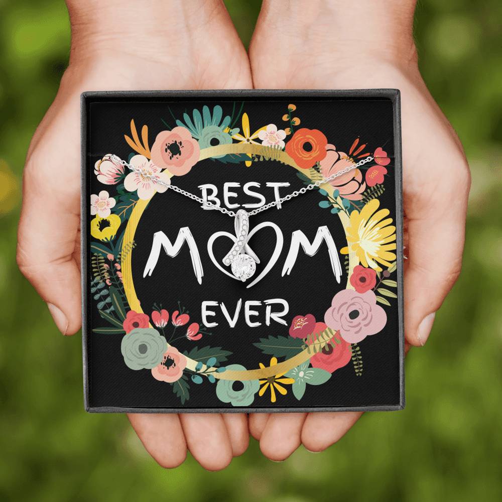 BEST MOM EVER ALLURING BEAUTY NECKLACE GIFT SET - ON CLOUD NINE GIFTS