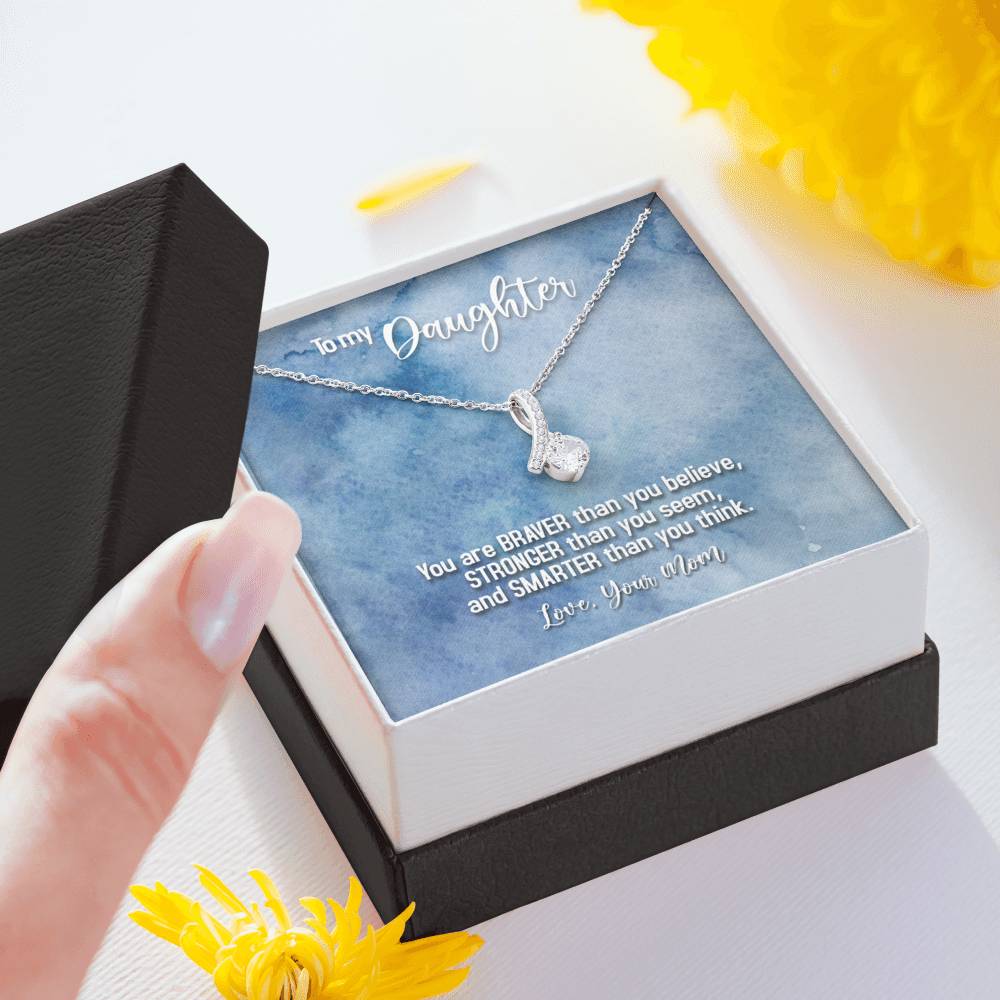 TO MY DAUGHTER "BRAVER - SO" ALLURING BEAUTY NECKLACE GIFT SET - ON CLOUD NINE GIFTS