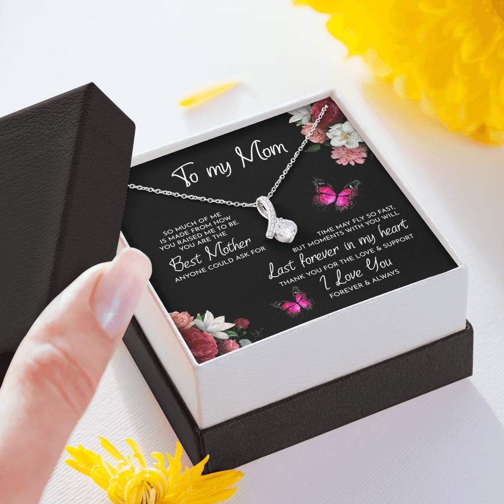 TO MY MOM "RAISED-PB" ALLURING BEAUTY NECKLACE GIFT SET - ON CLOUD NINE GIFTS