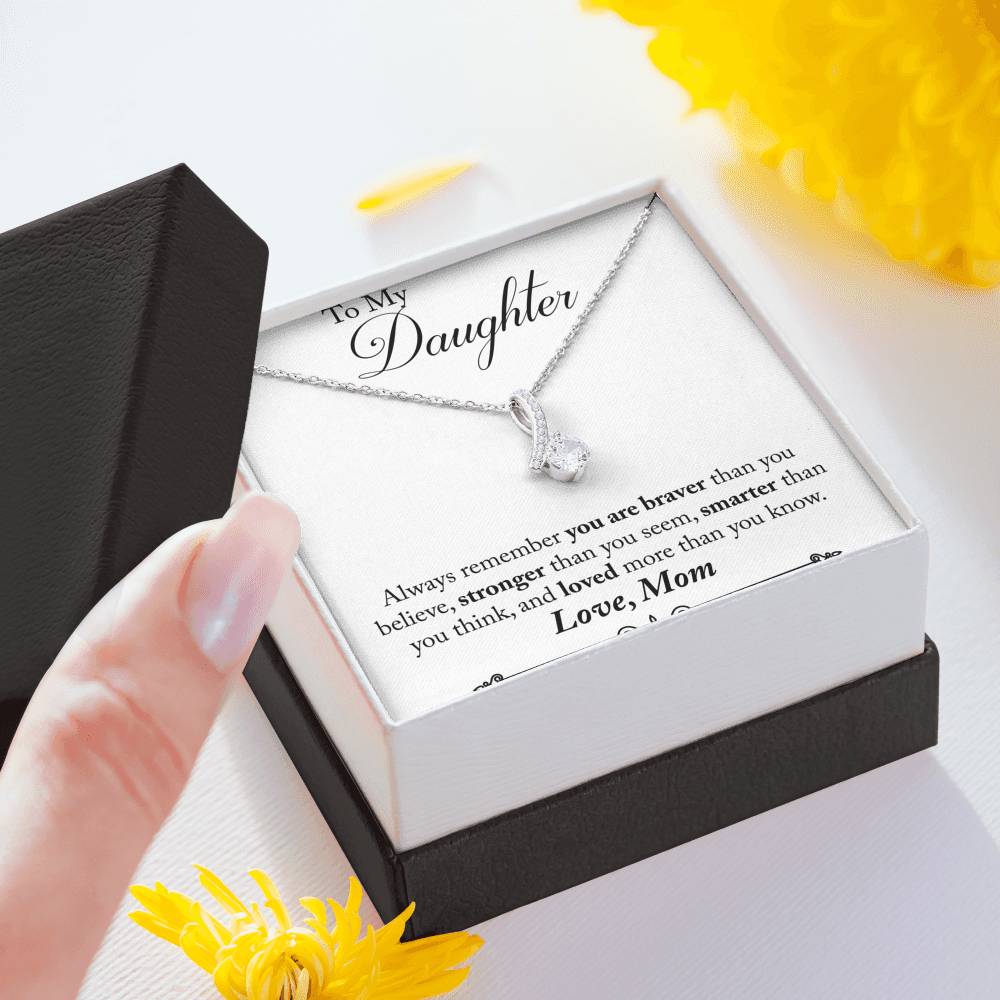 TO MY DAUGHTER "STRONGER THAN YOU SEEM - SO" ALLURING BEAUTY NECKLACE GIFT SET - ON CLOUD NINE GIFTS