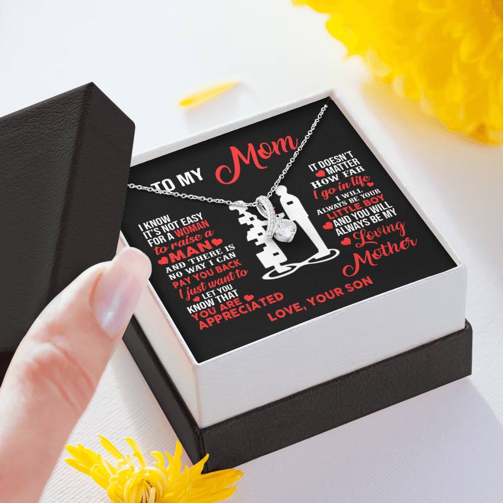 TO MY MOM LITTLE BOY ALLURING BEAUTY NECKLACE GIFT SET - ON CLOUD NINE GIFTS