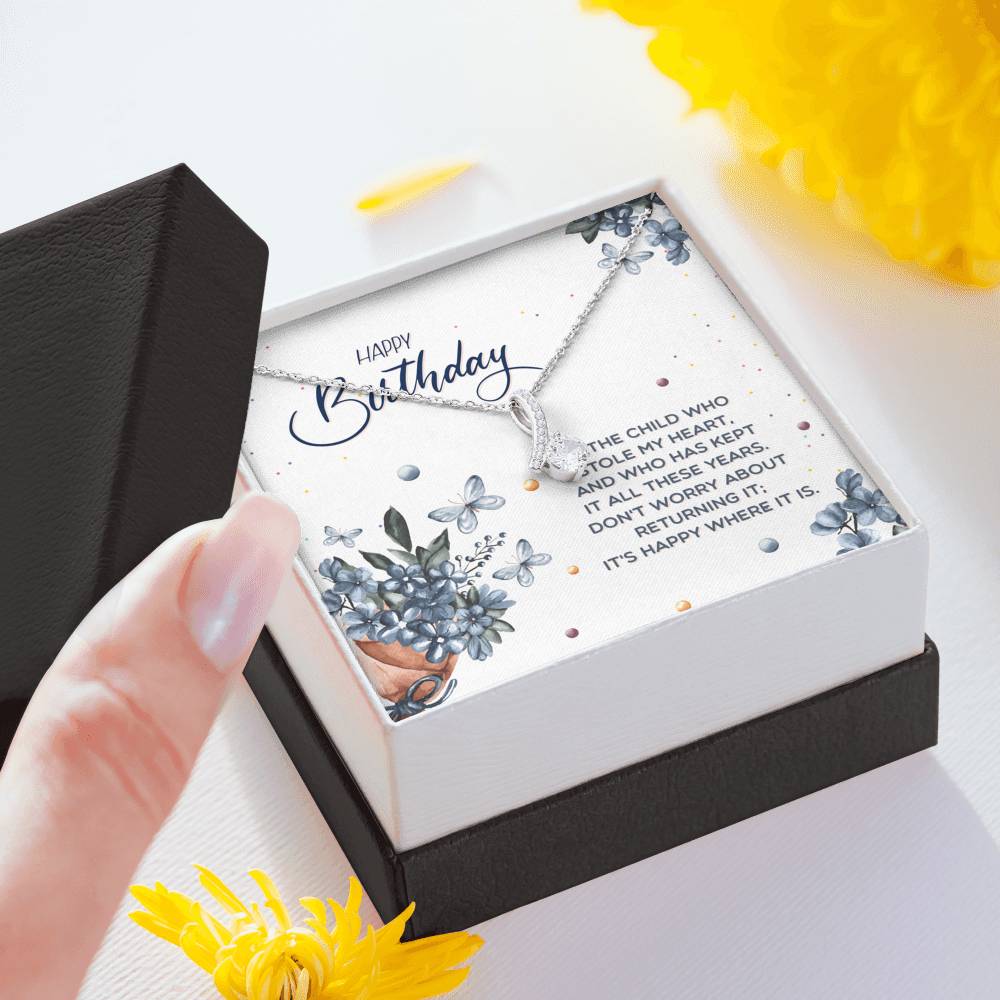 TO MY DAUGHTER "STOLE MY HEART" ALLURING BEAUTY NECKLACE BIRTHDAY GIFT SET - ON CLOUD NINE GIFTS