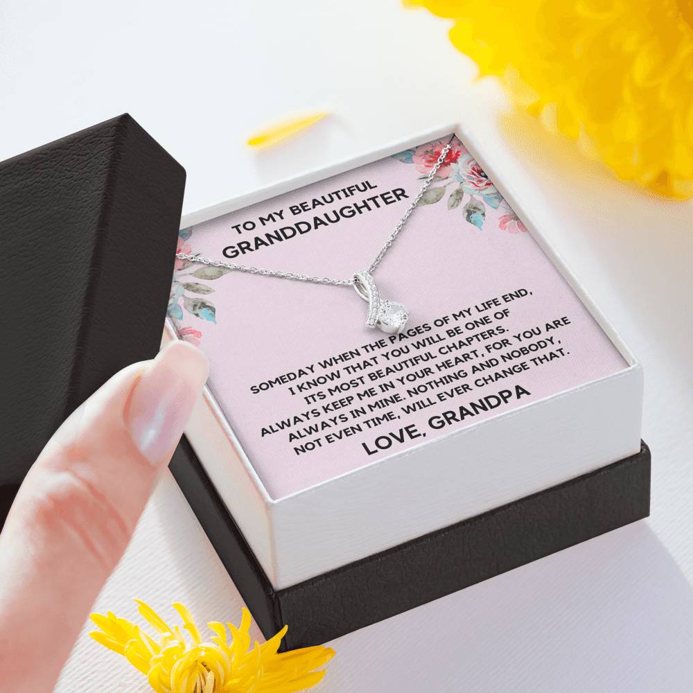 TO MY BEAUTIFUL GRANDDAUGHTER FROM GRANDPA CHAPTERS FLOWERS ALLURING BEAUTY NECKLACE GIFT SET - ON CLOUD NINE GIFTS