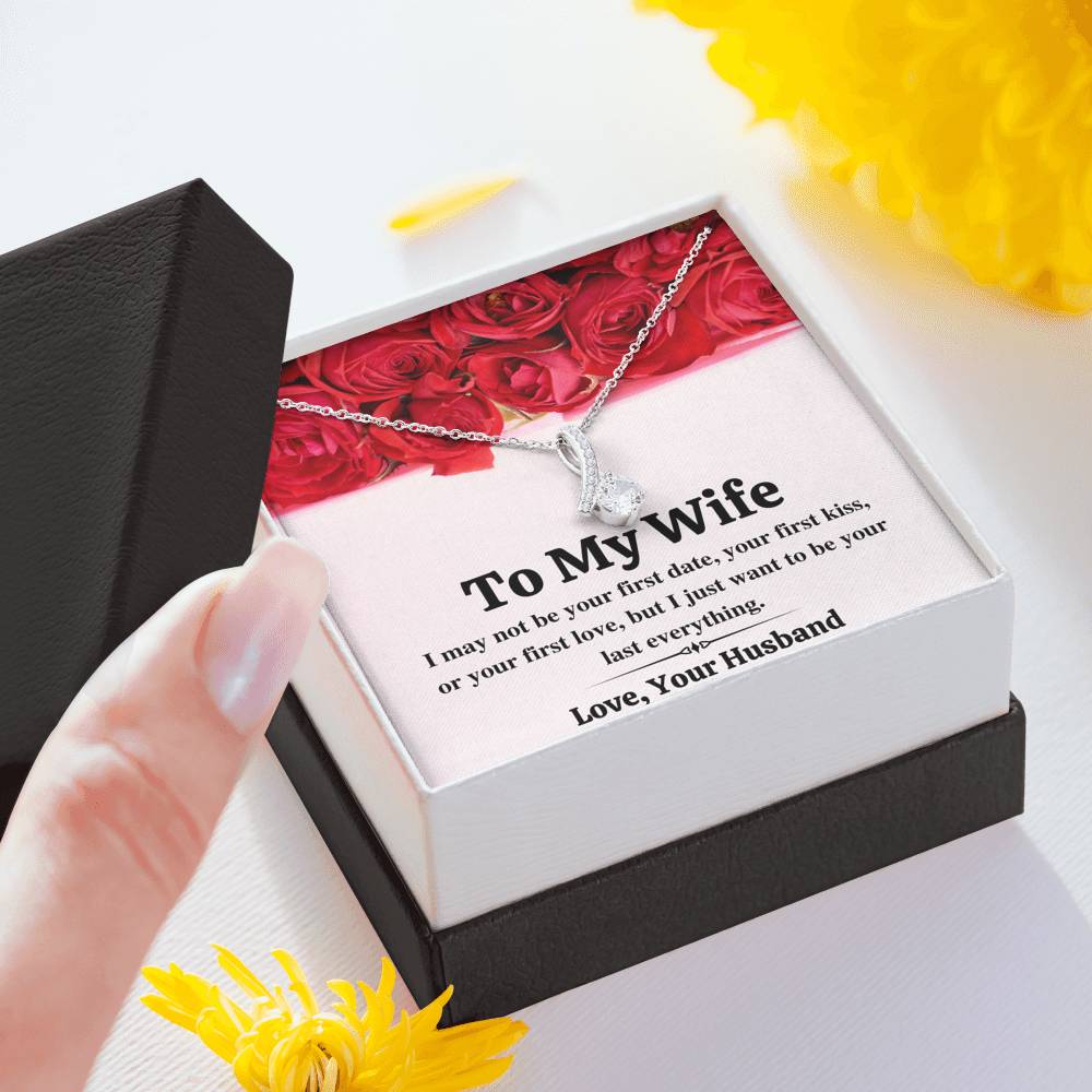 TO MY WIFE "LAST EVERYTHING - RED ROSES" ALLURING BEAUTY NECKLACE GIFT SET - ON CLOUD NINE GIFTS