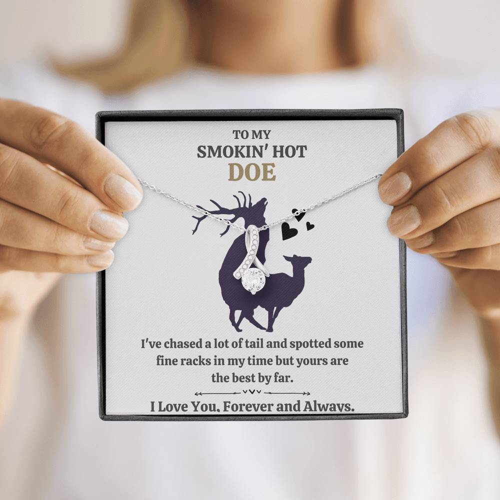 TO MY SMOKIN HOT DOE "TAIL - GOLDEN" ALLURING BEAUTY NECKLACE GIFT SET - ON CLOUD NINE GIFTS