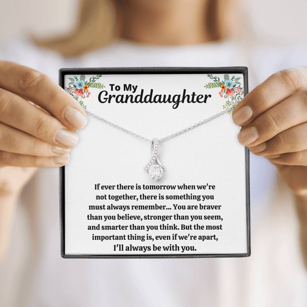 TO MY GRANDDAUGHTER "STRONGER THAN YOU SEEM" ALLURING BEAUTY NECKLACE GIFT SET - ON CLOUD NINE GIFTS