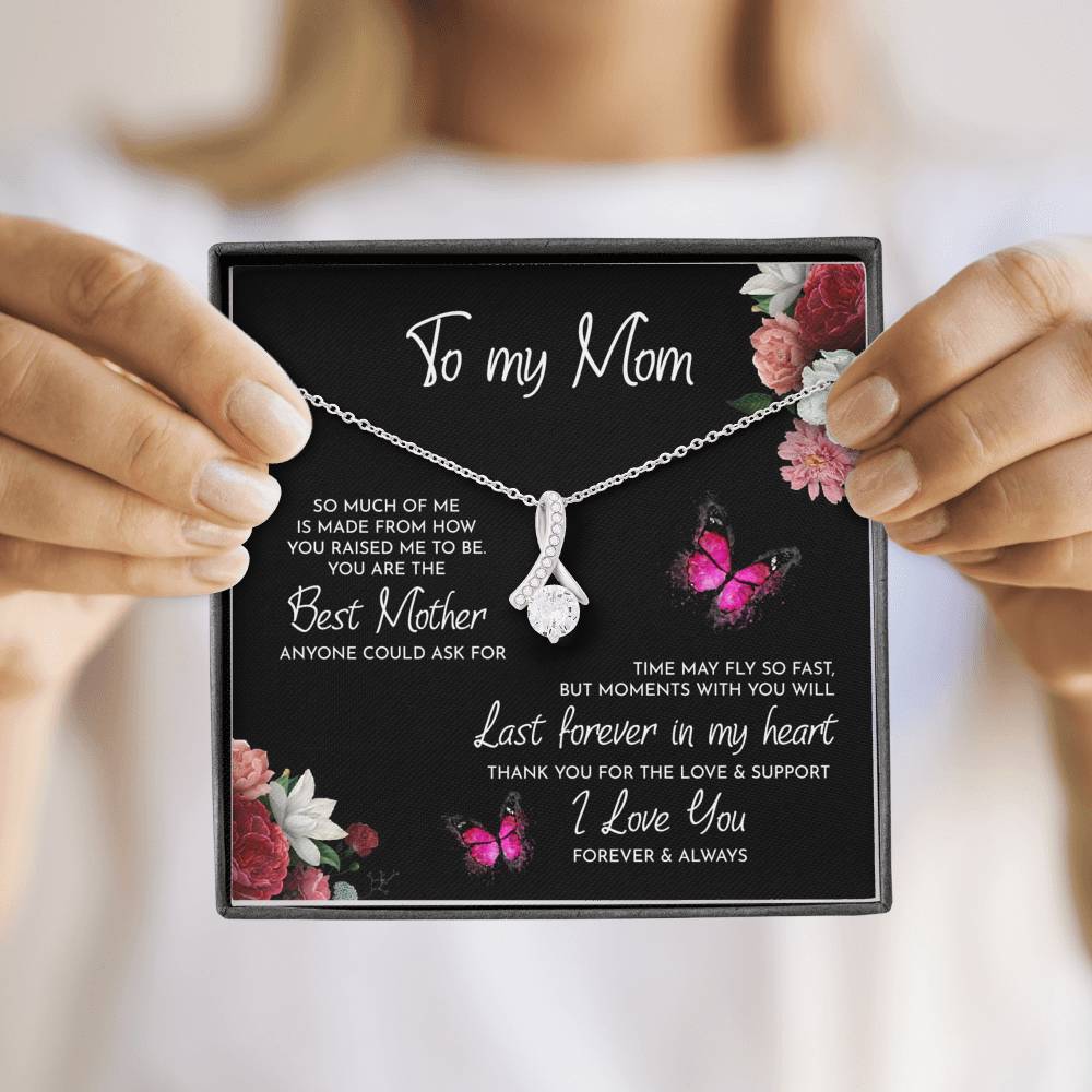 TO MY MOM "RAISED-PB" ALLURING BEAUTY NECKLACE GIFT SET - ON CLOUD NINE GIFTS