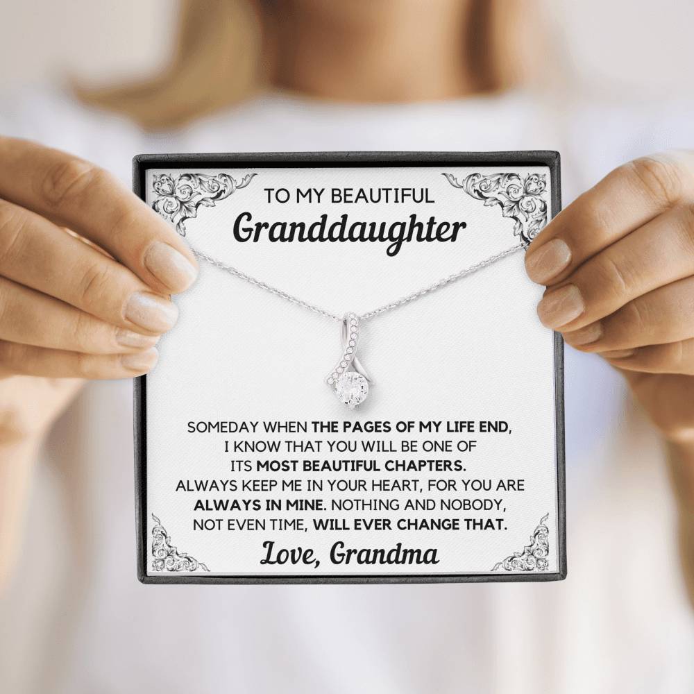 TO MY BEAUTIFUL GRANDDAUGHTER FROM GRANDMA CHAPTERS ALLURING BEAUTY NECKLACE GIFT SET - ON CLOUD NINE GIFTS