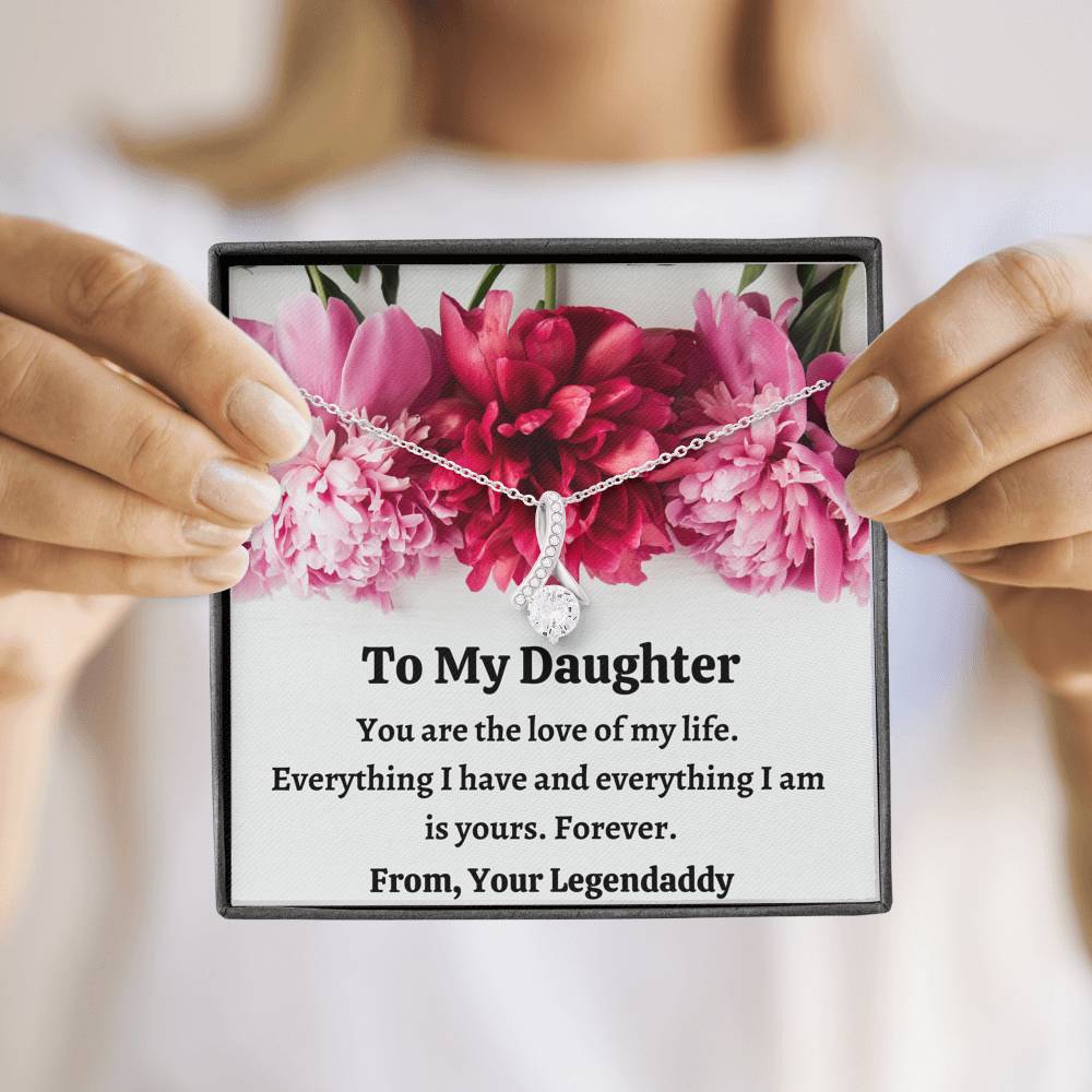 TO MY DAUGHTER "FROM, YOUR LEGENDADDY" ALLURING BEAUTY NECKLACE GIFT SET - ON CLOUD NINE GIFTS