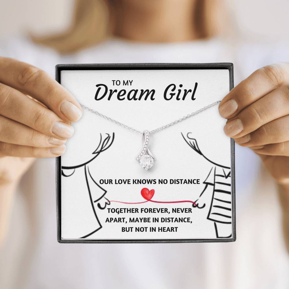 TO MY DREAM GIRL "OUR LOVE KNOWS NO DISTANCE" ALLURING BEAUTY NECK;LACE GIFT SET - ON CLOUD NINE GIFTS
