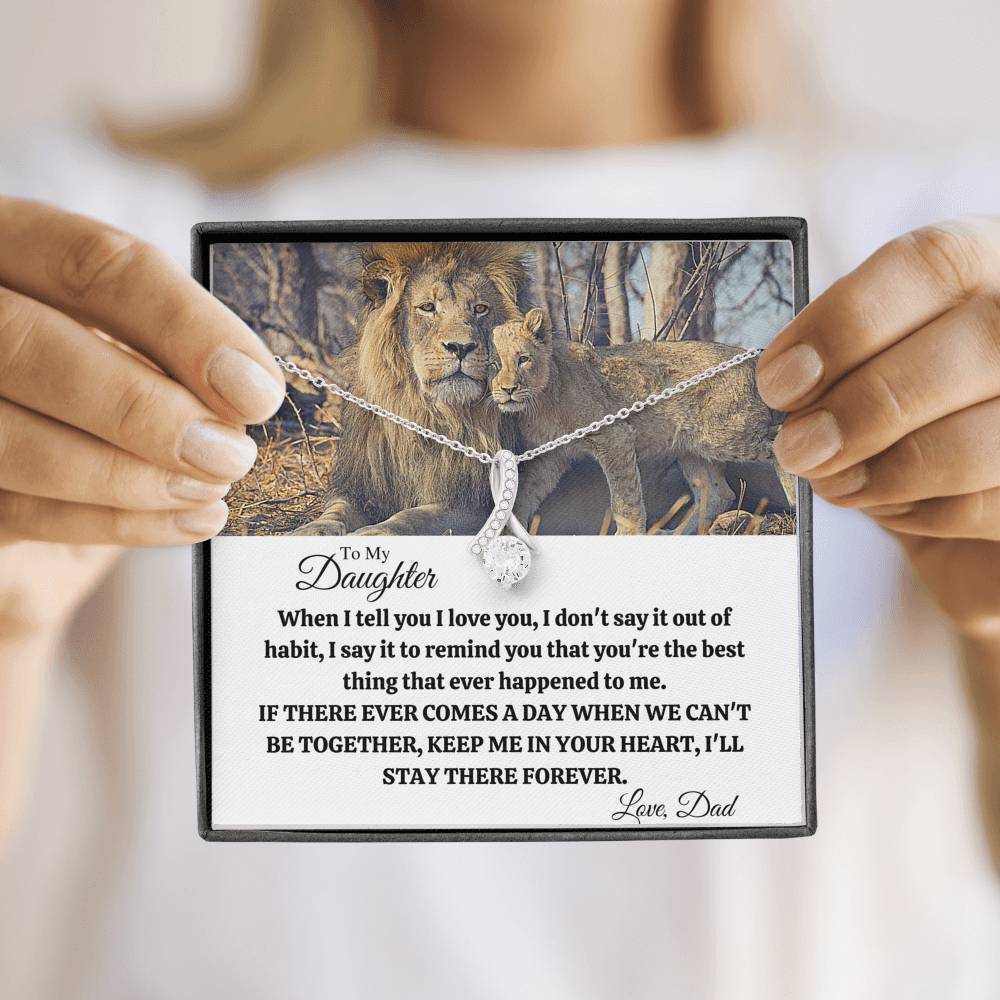 TO MY DAUGHTER "OUT OF HABIT - LION" ALLURING BEAUTY NECKLACE GIFT SET - ON CLOUD NINE GIFTS