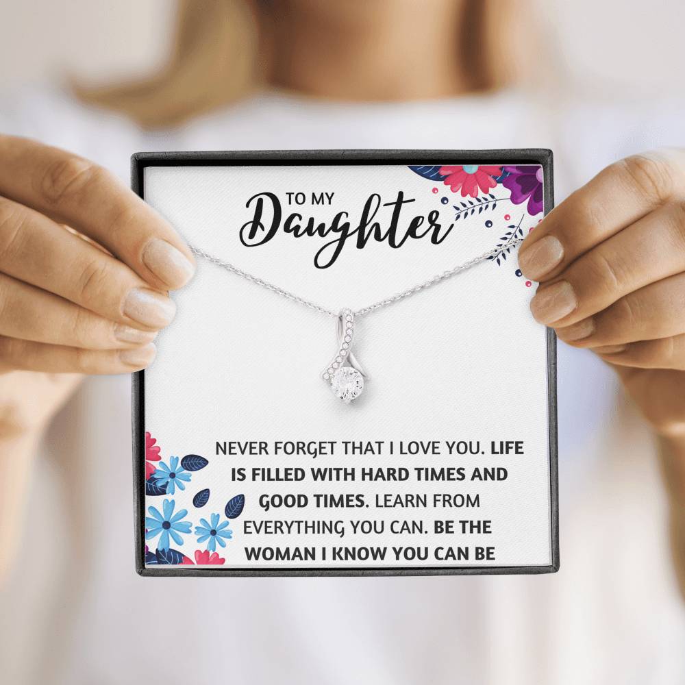 TO MY DAUGHTER "THE WOMAN I KNOW YOU CAN BE" ALLURING BEAUTY NECKLACE GIFT SET - ON CLOUD NINE GIFTS