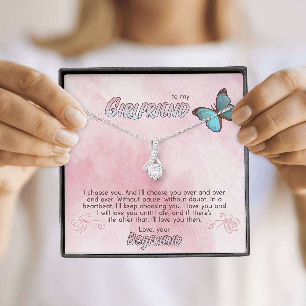 TO MY GIRLFRIEND "CHOOSE" ALLURING BEAUTY NECKLACE GIFT SET - ON CLOUD NINE GIFTS