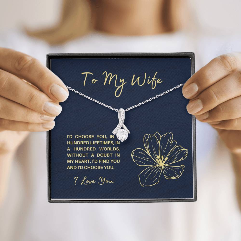 TO MY WIFE "HUNDRED LIFETIMES" ALLURING BEAUTY NECKLACE GIFT SET - ON CLOUD NINE GIFTS