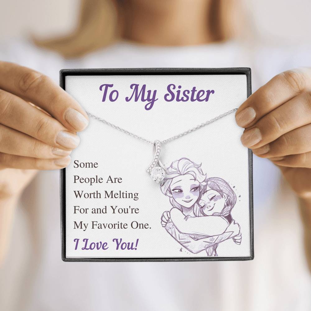 TO MY SISTER WORTH MELTING ALLURING BEAUTY NECKLACE GIFT SET - ON CLOUD NINE GIFTS