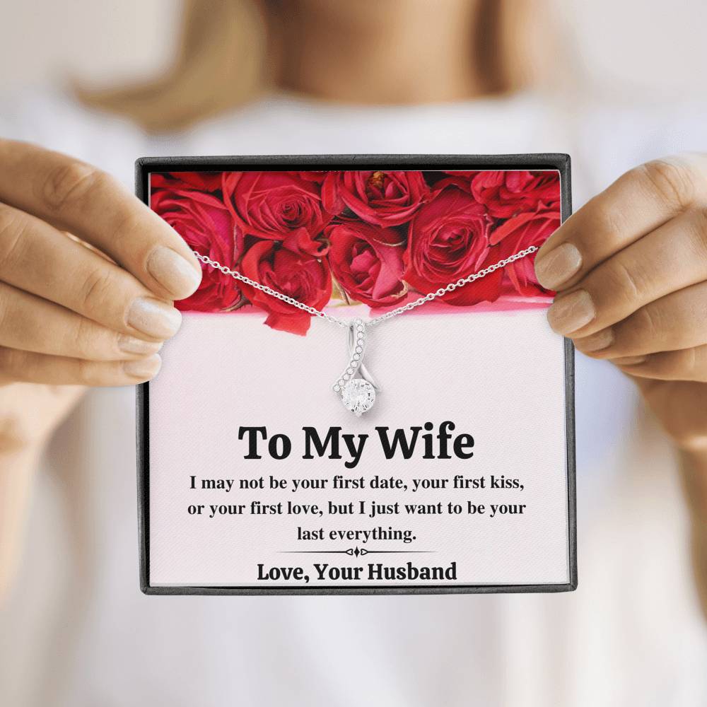 TO MY WIFE "LAST EVERYTHING - RED ROSES" ALLURING BEAUTY NECKLACE GIFT SET - ON CLOUD NINE GIFTS