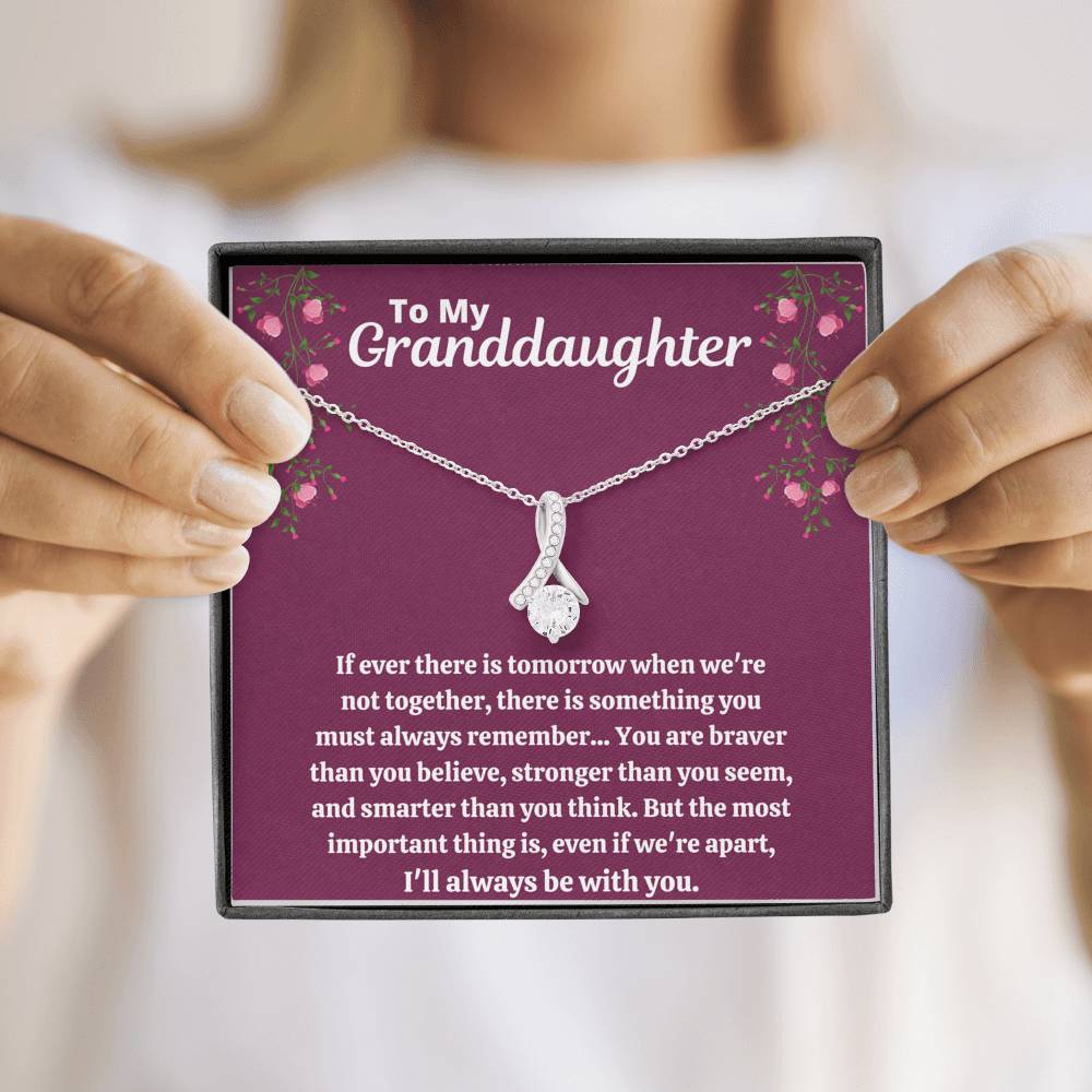 TO MY GRANDDAUGHTER "STRONGER THAN YOU SEEM - PURPLE" ALLURING BEAUTY NECKLACE GIFT SET - ON CLOUD NINE GIFTS