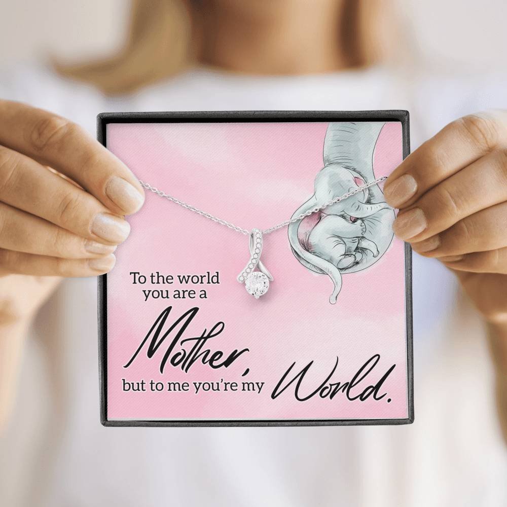 TO MY MOM "MY WORLD" ALLURING BEAUTY NECKLACE GIFT SET - ON CLOUD NINE GIFTS