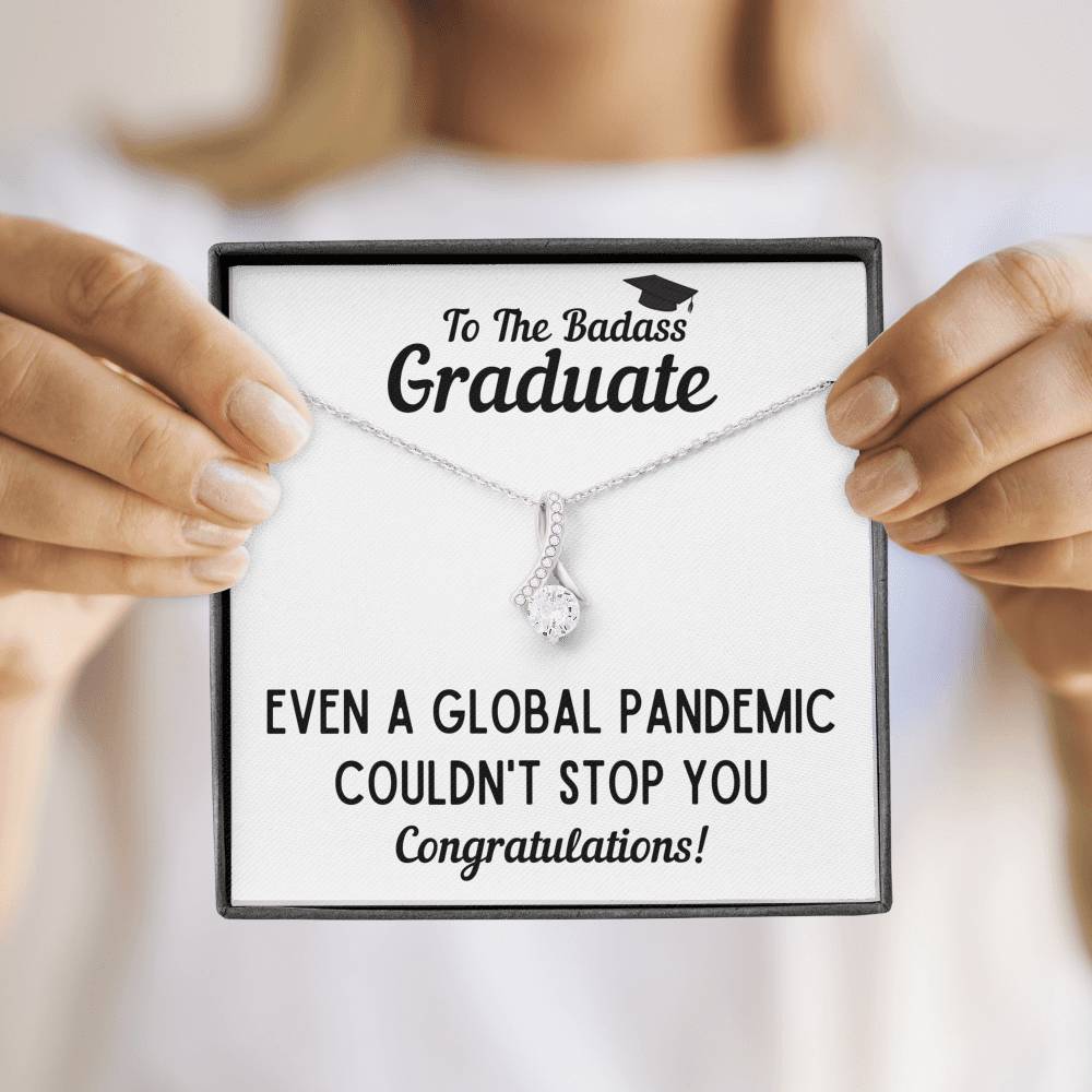 TO THE BADASS GRADUATE STOP ALLURING BEAUTY NECKLACE GIFT SET - ON CLOUD NINE GIFTS