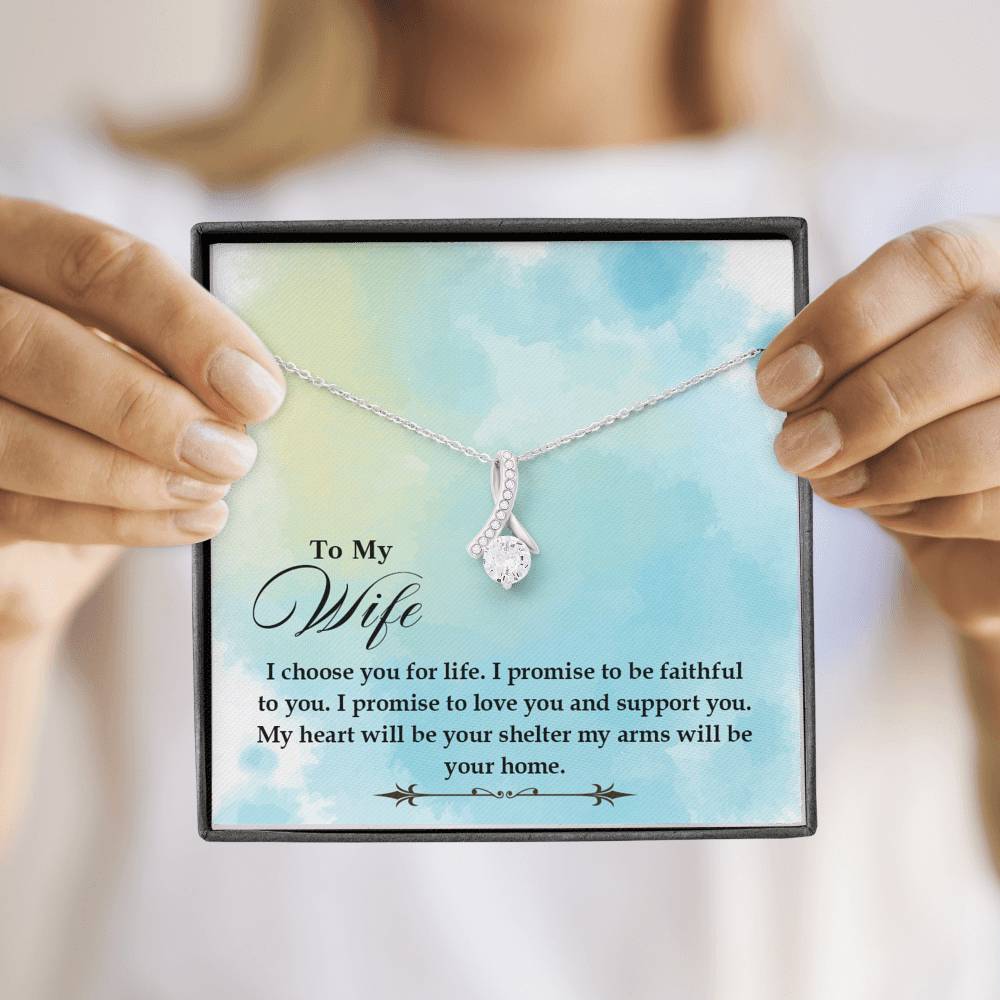 TO MY WIFE "SHELTER- SO" ALLURING BEAUTY NECKLACE GIFT SET - ON CLOUD NINE GIFTS