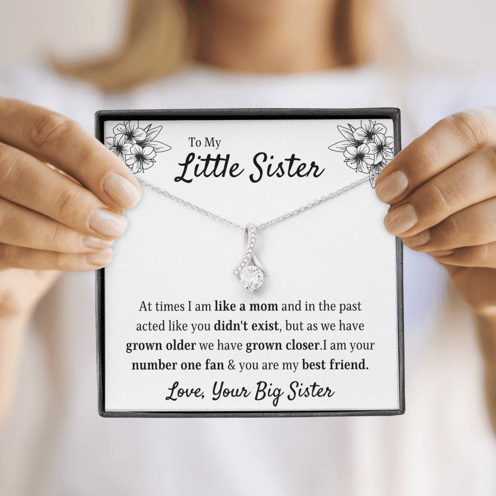 TO MY LITTLE SISTER "YOUR FAN" ALLURING BEAUTY NECKLACE GIFT SET - ON CLOUD NINE GIFTS