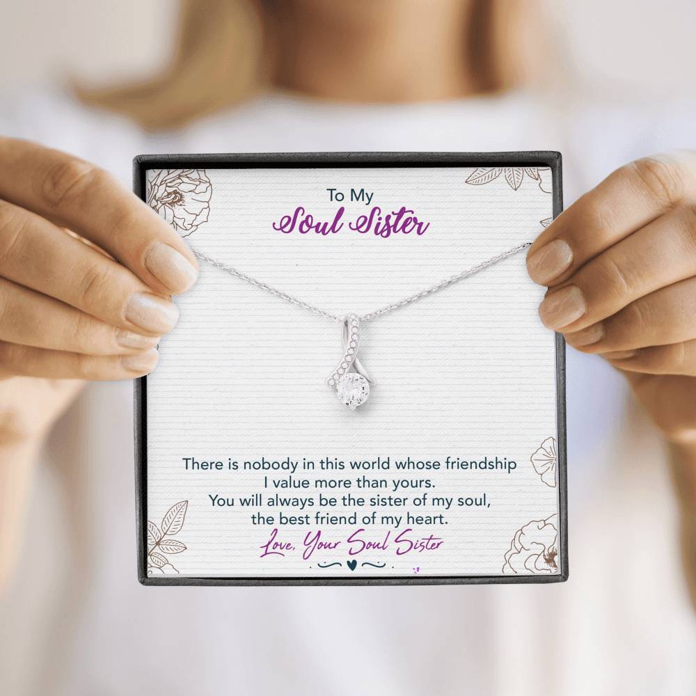 TO MY SOUL SISTER "THIS WORLD - SO" ALLURING BEAUTY NECKLACE GIFT SET - ON CLOUD NINE GIFTS