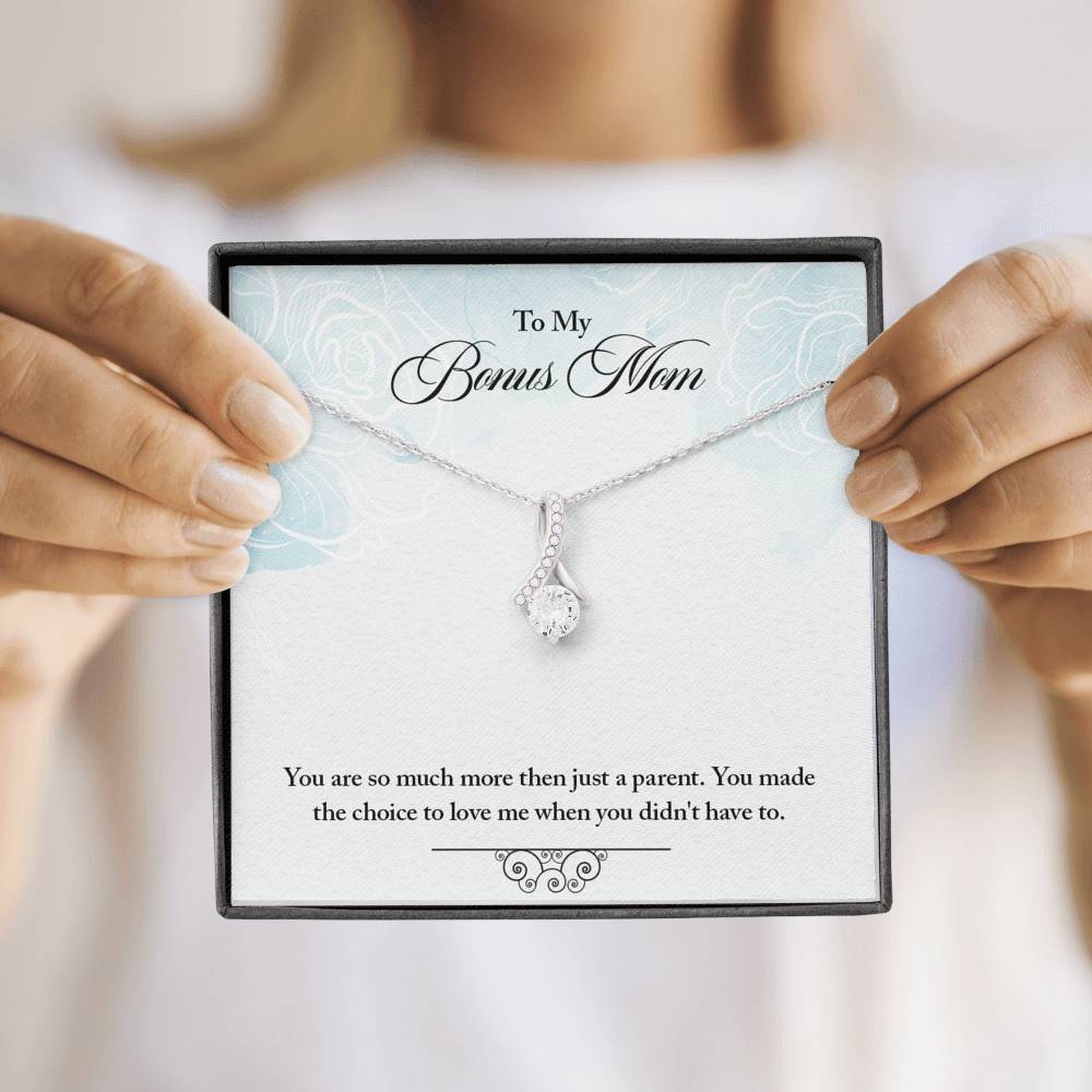 TO MY BONUS MOM "CHOICE-SO" ALLURING BEAUTY NECKLACE GIFT SET - ON CLOUD NINE GIFTS