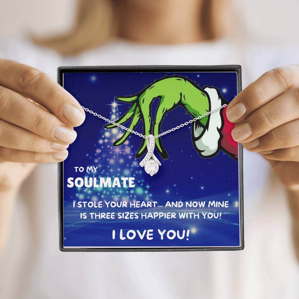 TO MY SOULMATE "THREE SIZES HAPPIER - TREE" ALLURING BEAUTY NECKLACE GIFT SET - ON CLOUD NINE GIFTS
