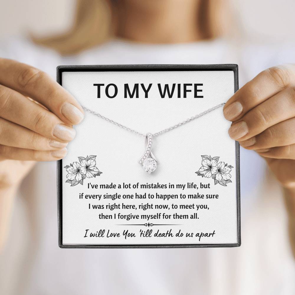 TO MY WIFE "MISTAKES" ALLURING BEAUTY NECKLACE GIFT SET - ON CLOUD NINE GIFTS