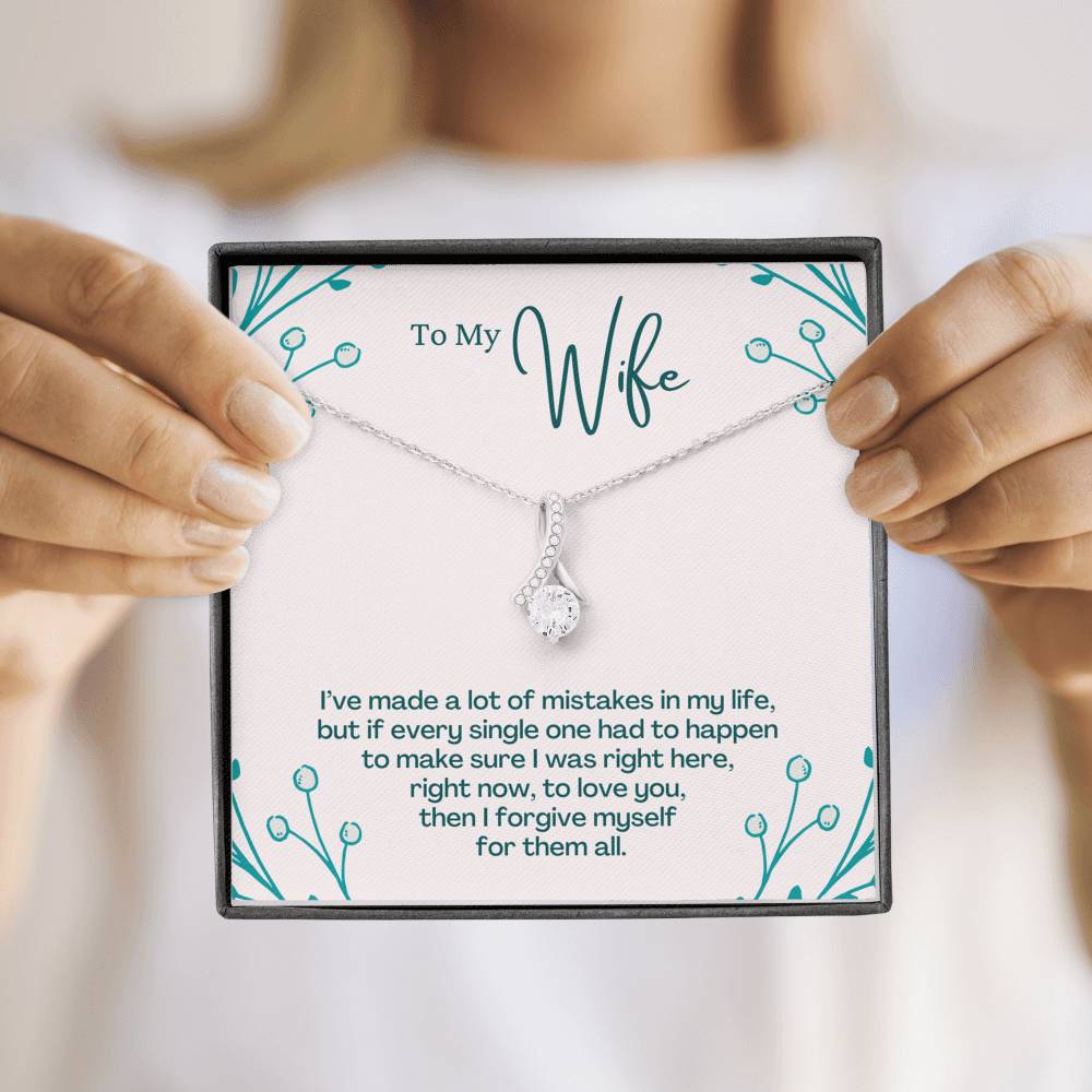 TO MY WIFE "MISTAKES - SO" ALLURING BEAUTY NECKLACE GIFT SET - ON CLOUD NINE GIFTS