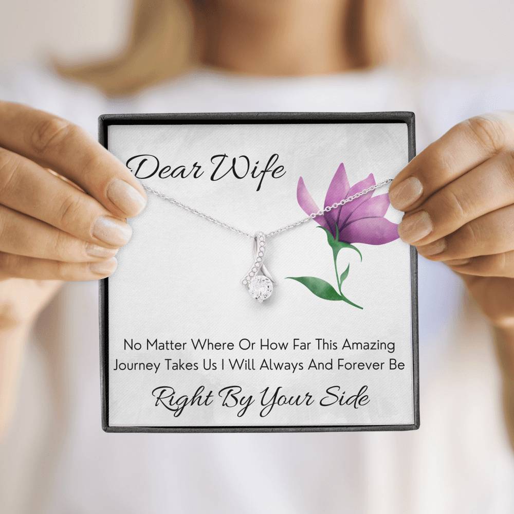DEAR WIFE "BY YOUR SIDE" ALLURING BEAUTY NECKLACE GIFT SET - ON CLOUD NINE GIFTS