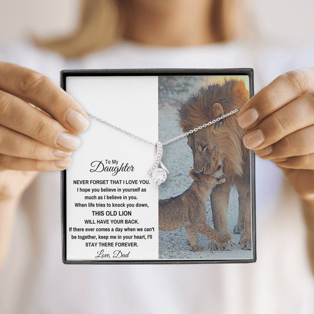 TO MY DAUGHTER "THIS OLD LION" ALLURING BEAUTY NECKLACE GIFT SET - ON CLOUD NINE GIFTS