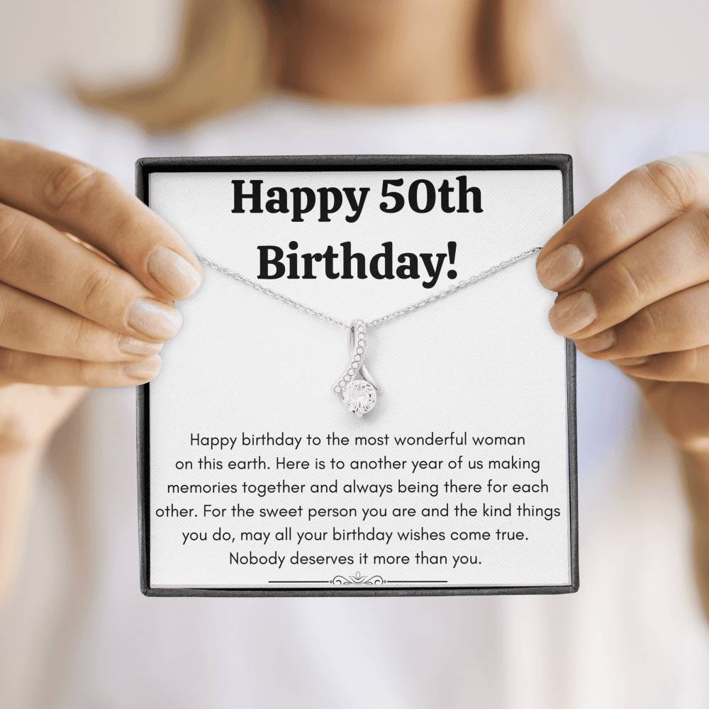 HAPPY 50TH BIRTHDAY SWEET PERSON ALLURING NECKLACE GIFT SET - ON CLOUD NINE GIFTS