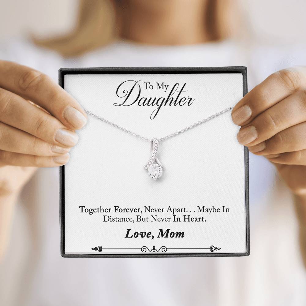 TO MY DAUGHTER "NEVER IN HEART - SO" ALLURING BEAUTY NECKLACE GIFT SET - ON CLOUD NINE GIFTS