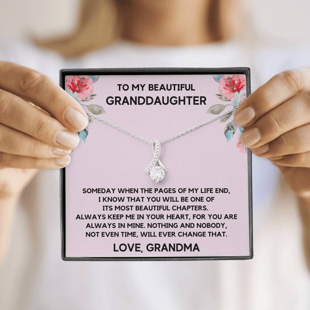 TO MY BEAUTIFUL GRANDDAUGHTER FROM GRANDMA CHAPTERS FLOWERS ALLURING BEAUTY NECKLACE GIFT SET - ON CLOUD NINE GIFTS