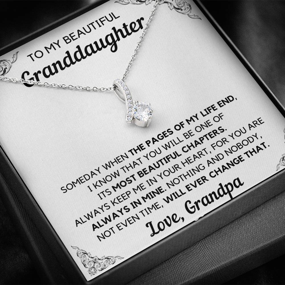 TO MY BEAUTIFUL GRANDDAUGHTER FROM GRANDPA CHAPTERS ALLURING BEAUTY NECKLACE GIFT SET - ON CLOUD NINE GIFTS