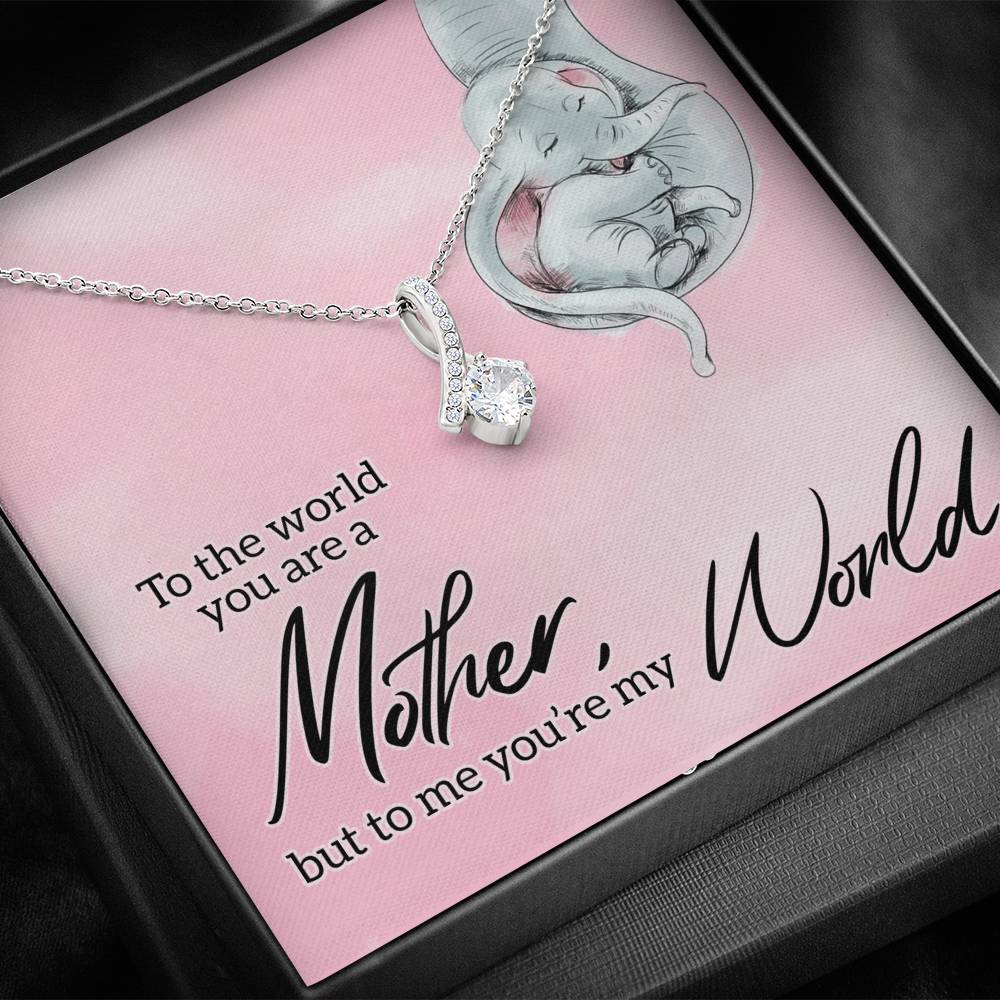 TO MY MOM "MY WORLD" ALLURING BEAUTY NECKLACE GIFT SET - ON CLOUD NINE GIFTS