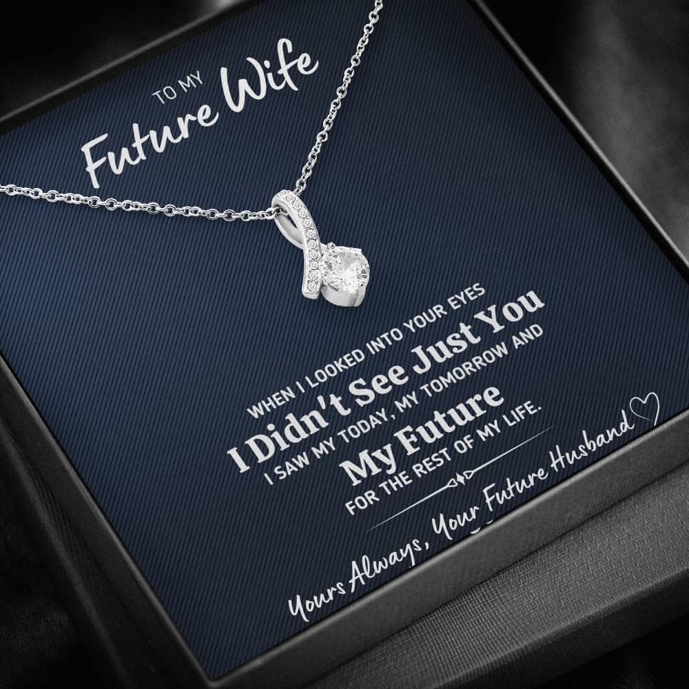 TO MY FUTURE WIFE "LOOKED INTO YOUR EYES" ALLURING BEAUTY NECKLACE GIFT SET - ON CLOUD NINE GIFTS
