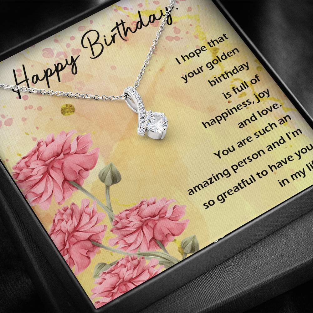 HAPPY BIRTHDAY "GOLDEN" ALLURING BEAUTY NECKLACE GIFT SET - ON CLOUD NINE GIFTS