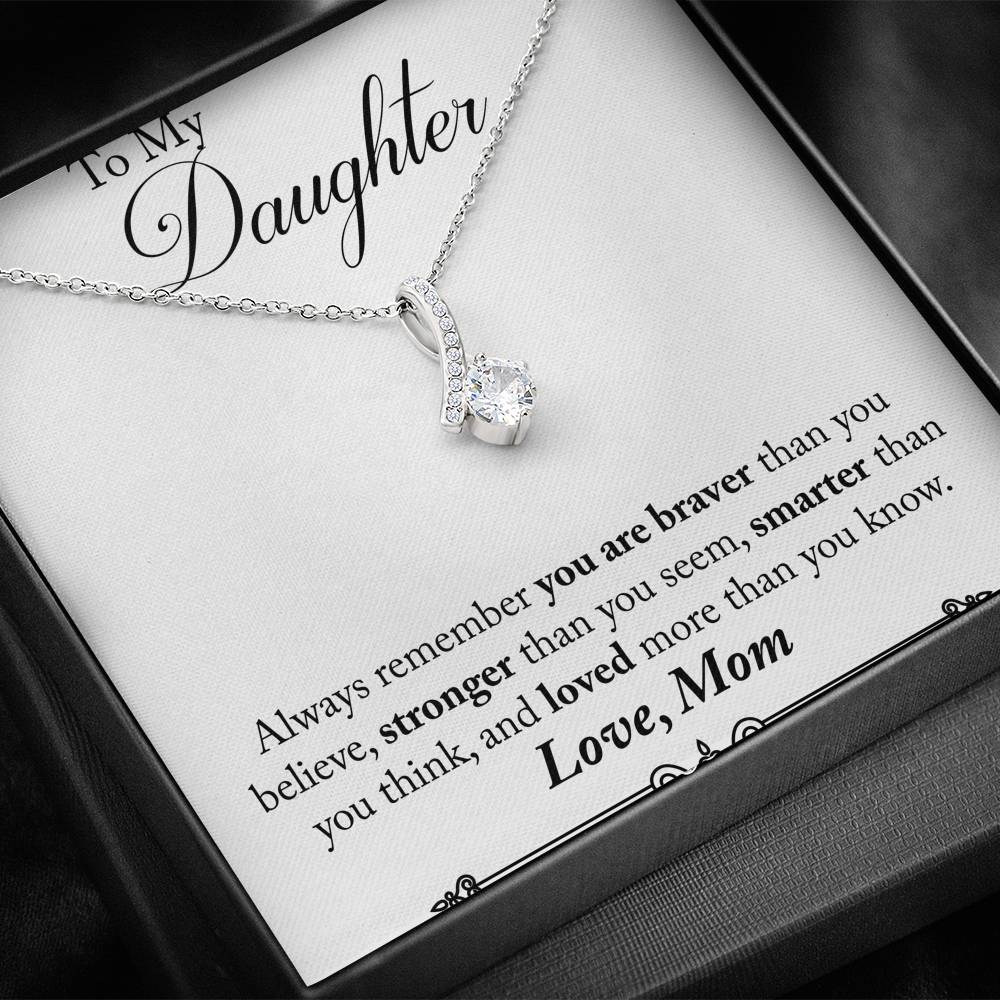 TO MY DAUGHTER "STRONGER THAN YOU SEEM - SO" ALLURING BEAUTY NECKLACE GIFT SET - ON CLOUD NINE GIFTS