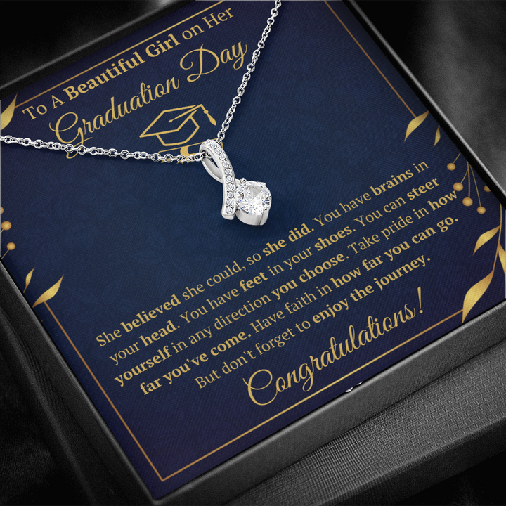 College graduation gifts for her female mba graduation presents for daughter class of 2022 jewelry pendant with message card and gift box - ON CLOUD NINE GIFTS