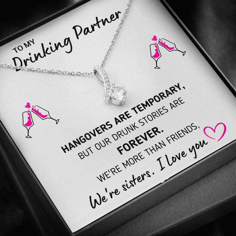 TO MY DRINKING PARTNER "MORE THAN FRIENDS" ALLURING BEAUTY NECKLACE GIFT SET - ON CLOUD NINE GIFTS