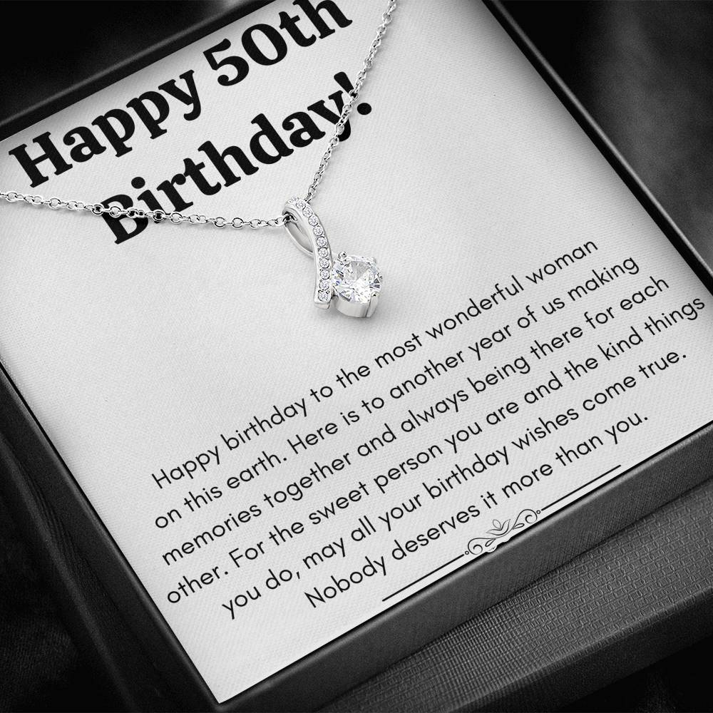HAPPY 50TH BIRTHDAY SWEET PERSON ALLURING NECKLACE GIFT SET - ON CLOUD NINE GIFTS