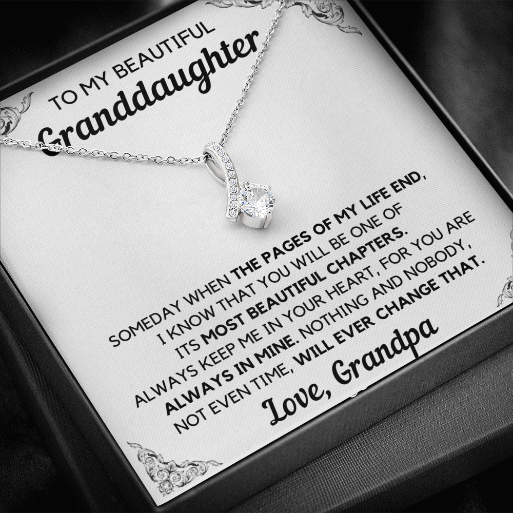 Granddaughter gifts from grandma jewelry from grandpa birthday gift for my granddaughter Alluring Necklace with Message Card and Gift Box - ON CLOUD NINE GIFTS