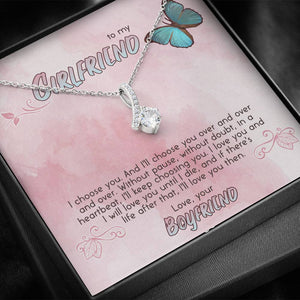 TO MY GIRLFRIEND "CHOOSE" ALLURING BEAUTY NECKLACE GIFT SET - ON CLOUD NINE GIFTS