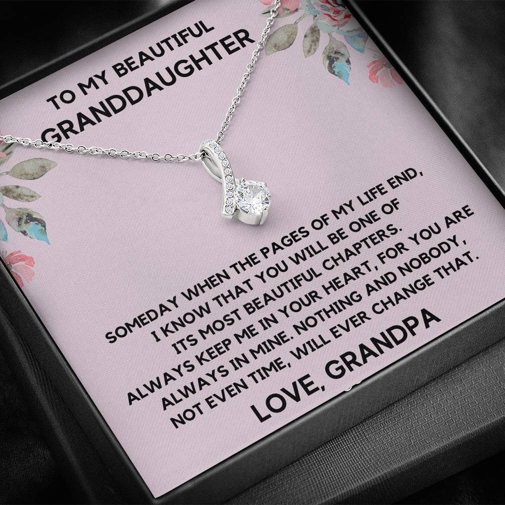 TO MY BEAUTIFUL GRANDDAUGHTER FROM GRANDPA CHAPTERS FLOWERS ALLURING BEAUTY NECKLACE GIFT SET - ON CLOUD NINE GIFTS