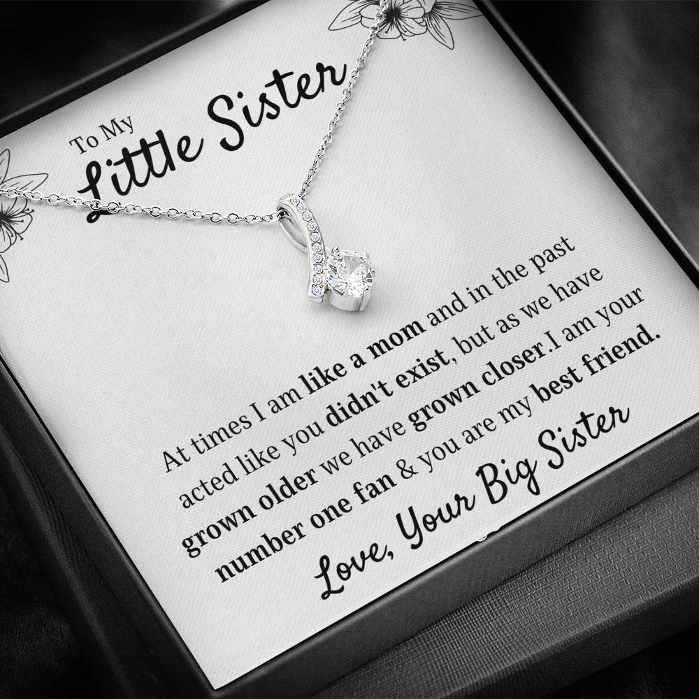 TO MY LITTLE SISTER "YOUR FAN" ALLURING BEAUTY NECKLACE GIFT SET - ON CLOUD NINE GIFTS
